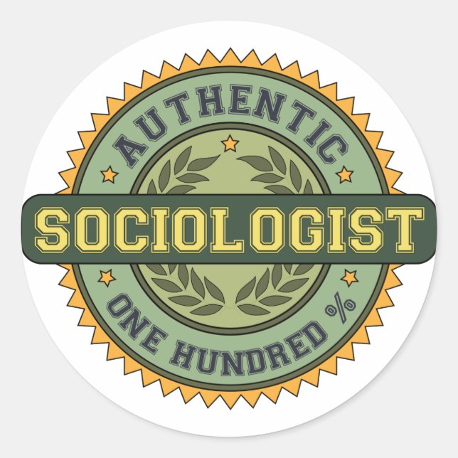 Sticker Rond Sociologue authentique (Devant)
