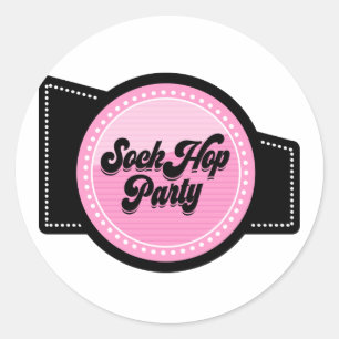 Sticker Rond Sock Hop Party