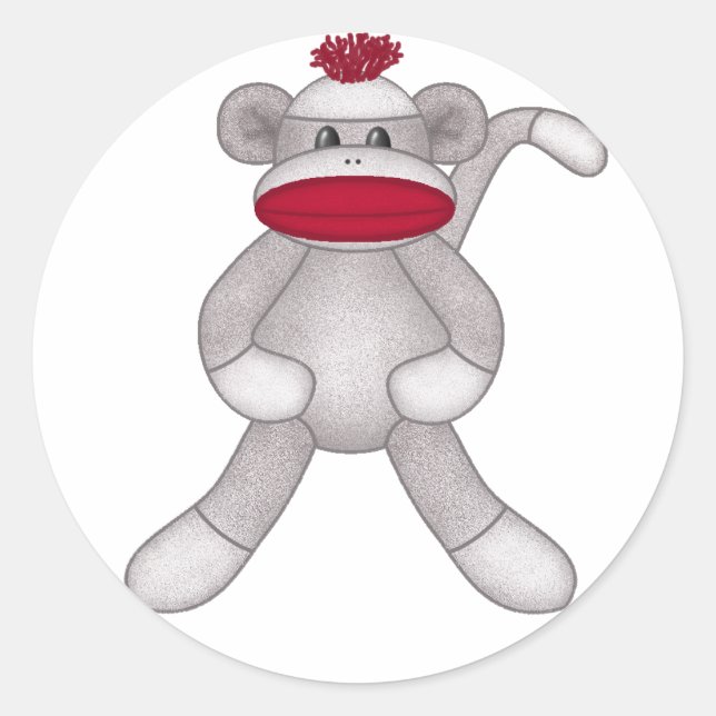 Sticker Rond Sock Monkey (Devant)