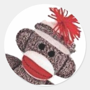Sticker Rond Sock Monkey marchandises produits cadeaux