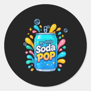 Sticker Rond Soda P Cartoon Splash Cute Retro Beverage Joke