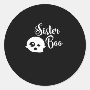 Sticker Rond Soeur Boo Halloween