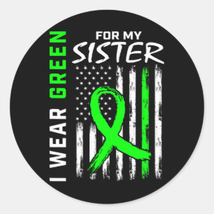 Sticker Rond Soeur verte Maladie du rein Cérébrale Palsie de l'