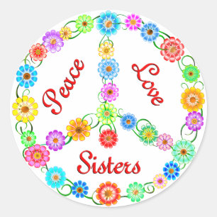 Sticker Rond Soeurs d'amour pour la paix