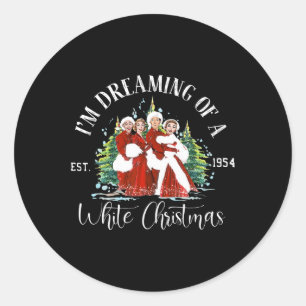 Sticker Rond Soeurs Pyjamas Fêtes Noël Blanche Neige