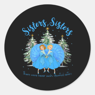 Sticker Rond Soeurs White Christmas Movie 1954 Xmas Snow Holid