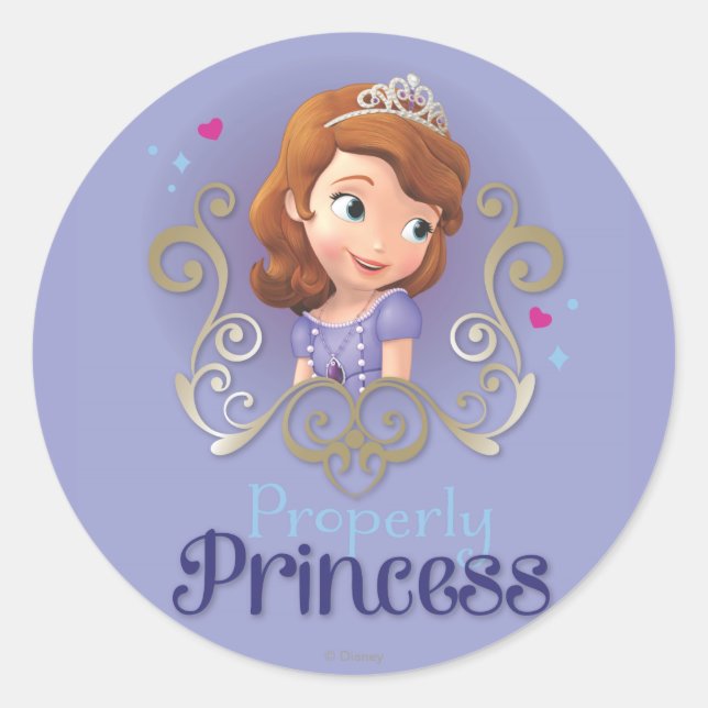 Sticker Rond Sofia : Correctement Princesse (Devant)