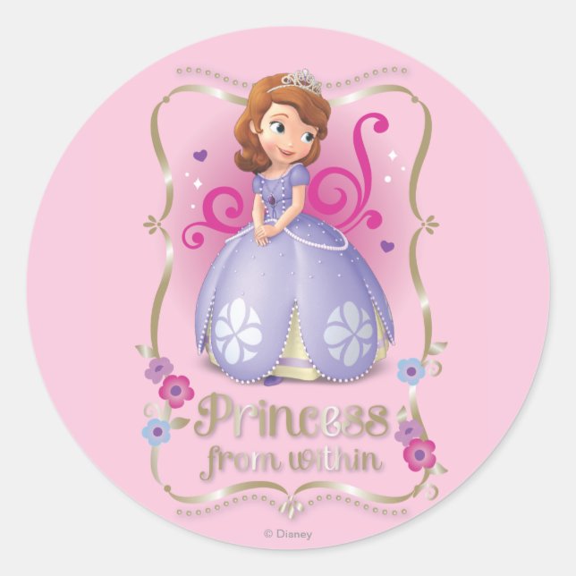 Sticker Rond Sofia : Princesse de l'intérieur (Devant)