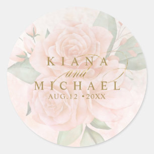 Sticker Rond Soft Blush Rose V2 ID828