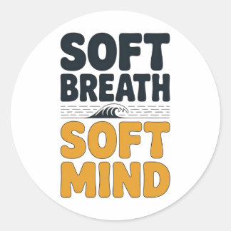 Sticker Rond Soft Breath Soft Mind Dandelion Yoga Inspiration A