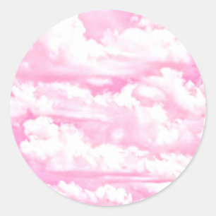 Sticker Rond Soft Happy Rose Clouds Decor
