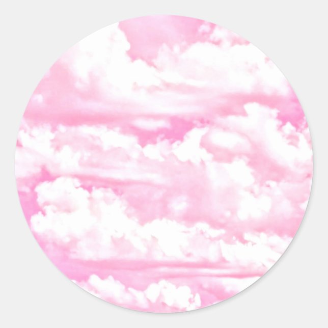 Sticker Rond Soft Happy Rose Nuages Décor (Devant)