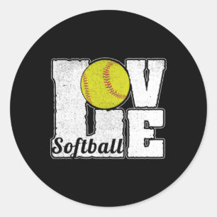 STICKER ROND SOFTBALL AMOUR