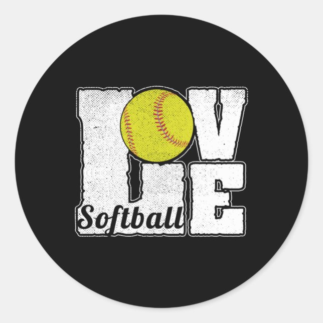 STICKER ROND SOFTBALL AMOUR (Devant)