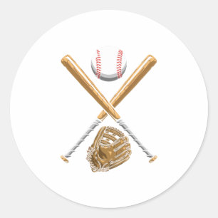 Sticker Rond Softball Articles Ball Bat Gant Casque de Baseball