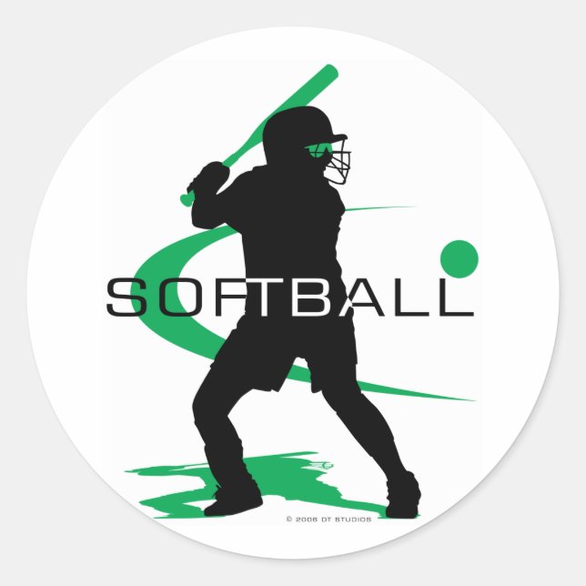 Sticker Rond Softball - Batteur (Devant)