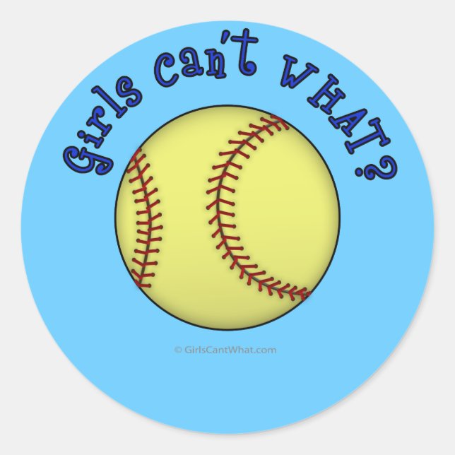 Sticker Rond Softball-Blue (Devant)