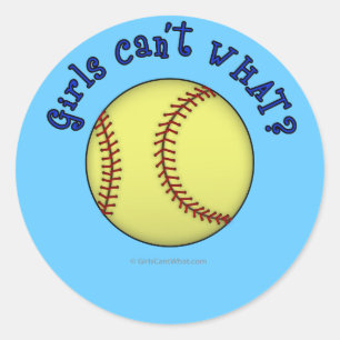 Sticker Rond Softball-Blue