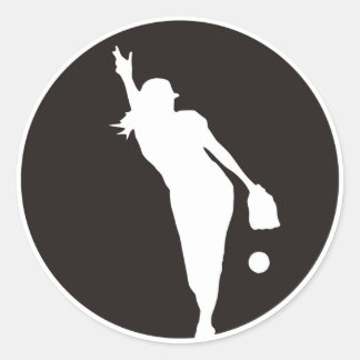 Sticker Rond softball Circle Pitcher