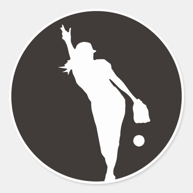 Sticker Rond softball Circle Pitcher (Devant)