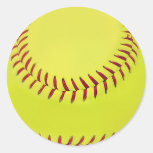 Sticker Rond Softball jaune