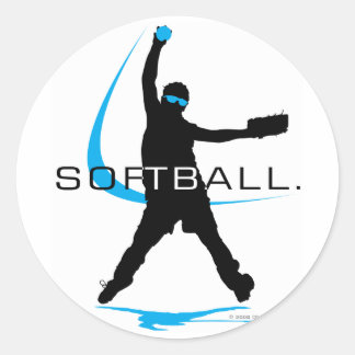 Sticker Rond Softball - Pitcher