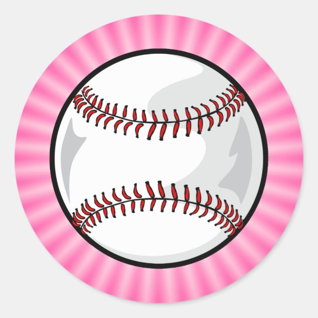 Sticker Rond Softball rose (Devant)