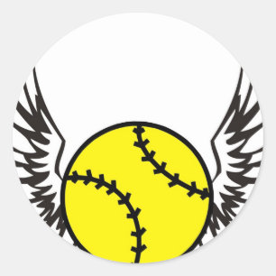 Sticker Rond softball Wings