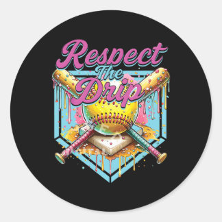Sticker Rond Softll Girl Ice Cream Softll Drip Youth Respect Th
