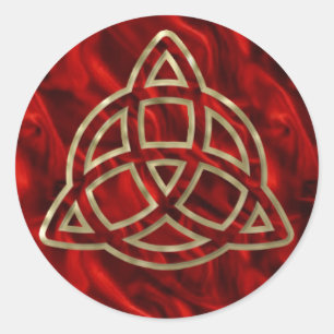 Sticker Rond Soie de rouge de Triquetra