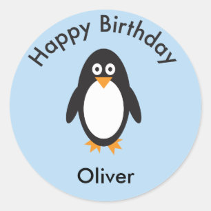 Sticker Rond Soin d'anniversaire de Penguin pour remercier l'au