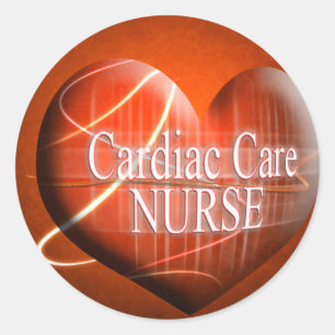 STICKER ROND SOINS CARDIAQUES (COEUR) INFIRMIER