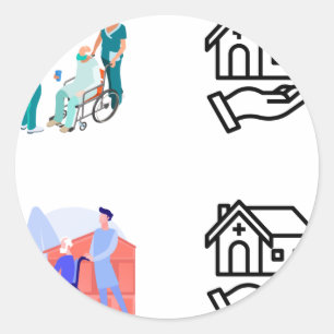 Sticker Rond Soins d'accueil - Soins d'accueil - Soins d'accuei