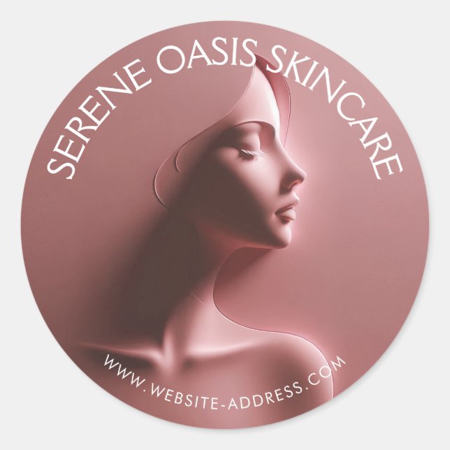 Sticker Rond Soins de beauté sereins, Massage, Rose Spa (Devant)