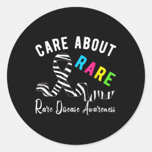 Sticker Rond Soins de jour pour maladies rares Sensibilisation 
