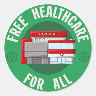 Sticker Rond Soins De Santé Gratuits Pour Tous