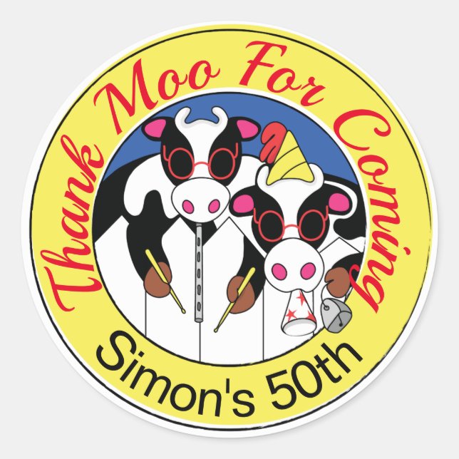 Sticker Rond Soins drôle fête d'anniversaire (Devant)