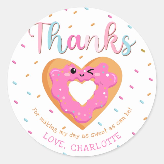 Sticker Rond Soins et sucreries mignonnes Fête d'anniversaire (Devant)
