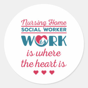 Sticker Rond Soins infirmiers à domicile Travail social où le c