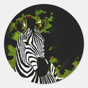 Sticker Rond Soirée africaine Zebra