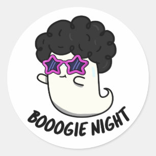 Sticker Rond Soirée Boogie Drôle Halloween Ghost Pun