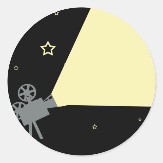 Sticker Rond soirée cinéma (Devant)