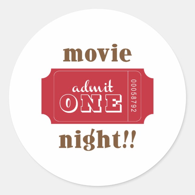 Sticker Rond Soirée cinéma (Devant)