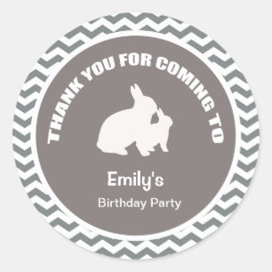 Sticker Rond Soirée d'anniversaire Bunny merci espresso ticker