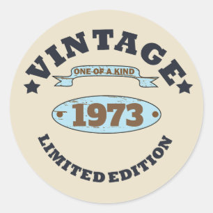 Sticker Rond Soirée de 50 ans vintage personnalisée