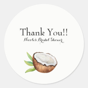 Sticker Rond Soirée de mariage élégante de noix de coco tropica