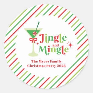 Sticker Rond Soirée de Noël Jingle and Mingle