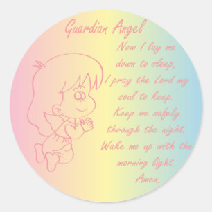 Sticker Rond Soirée de prière Guardian Angel Girl
