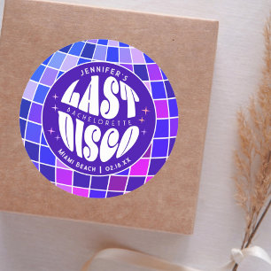 Sticker Rond Soirée de week-end de Bachelorette Disco Dernière