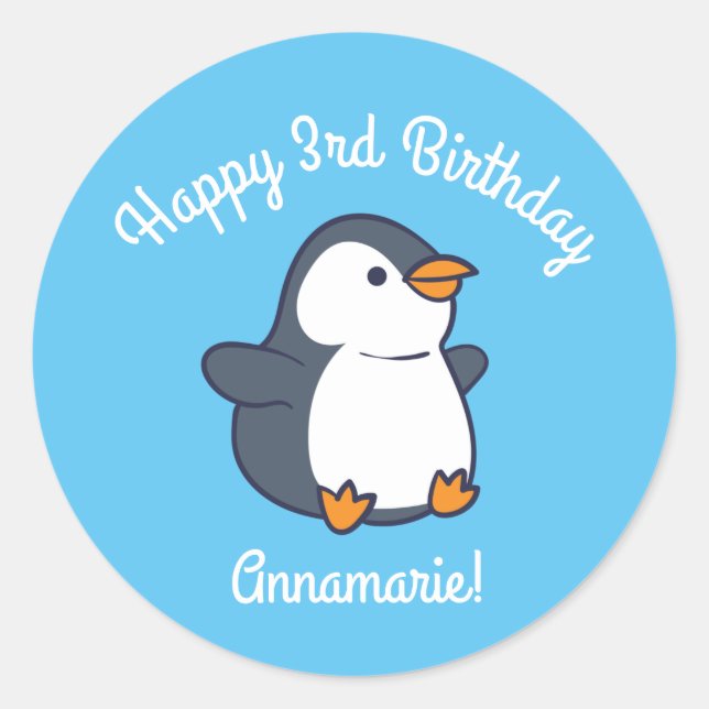 Sticker Rond Soirée des Anniversaires de enfants hivernaux du P (Devant)